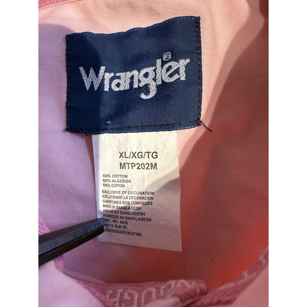 Wrangler "Tough Enough To Wear Pink" Long Sleeve Western Button Up Mens XL Rodeo - Picture 5 of 8